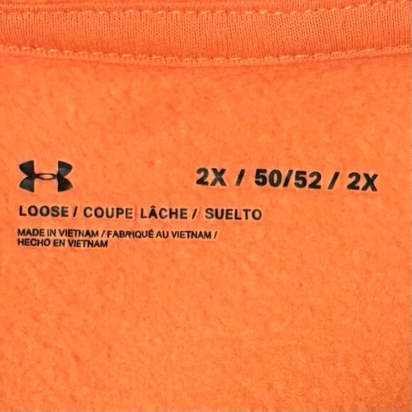 Under Armour Women's 2X Hoodie, Peachy-Orange Color w/White Accents, GREAT Cond. - Picture 6 of 9